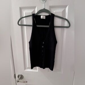 Aritzia Black Sleeveless Button-Up sweater, small, new